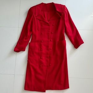 Red Long Women Coat - Jacket